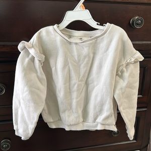 Girls ruffle shoulder sweatshirt